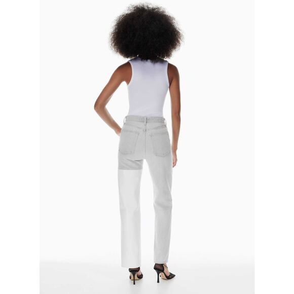 Agolde Pieced '90s Pinch Waist Jeans in Coin/Lace Recycled LeatherSize 28 NWT - Picture 2 of 16